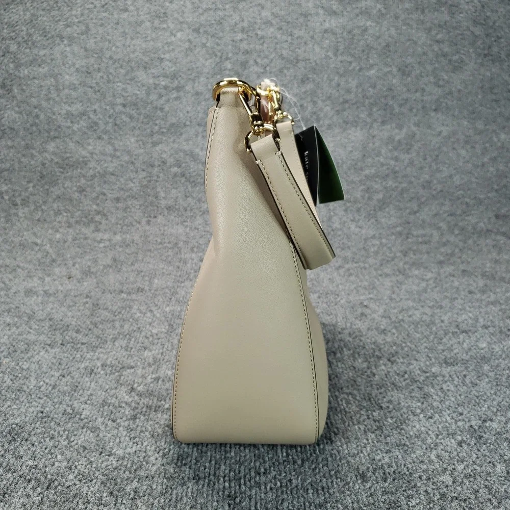Kate‎ Spade Dakota Hobo Bag Womens Small Beige Leather Pink Lining Dust Bag